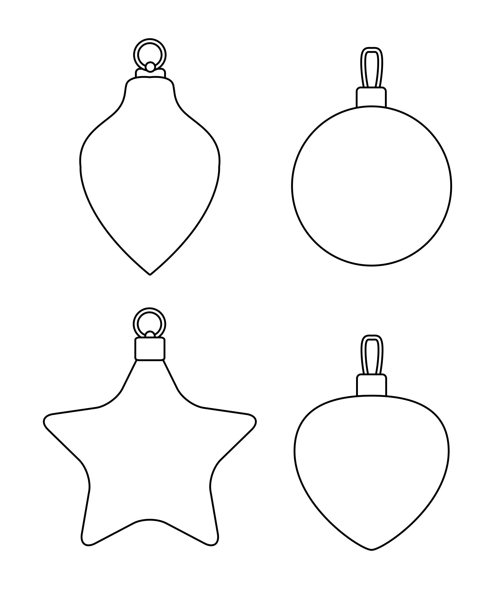 15 Best Printable Christmas Ornament Templates Printablee