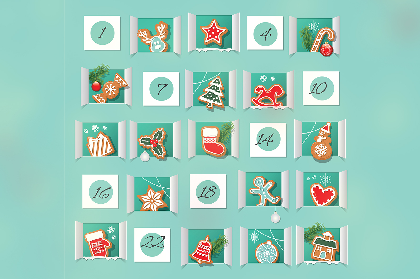 Advent Calendars Christmas Advent Calendar Ornaments Printable PDF With