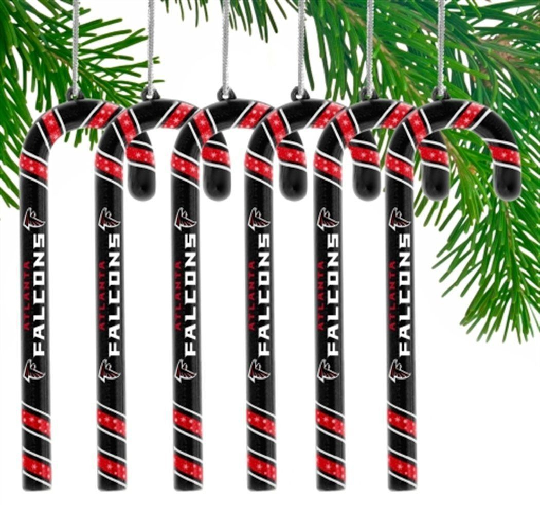 Atlanta Falcons Candy Cane Ornaments Set Of 6 Candy Cane Ornament 