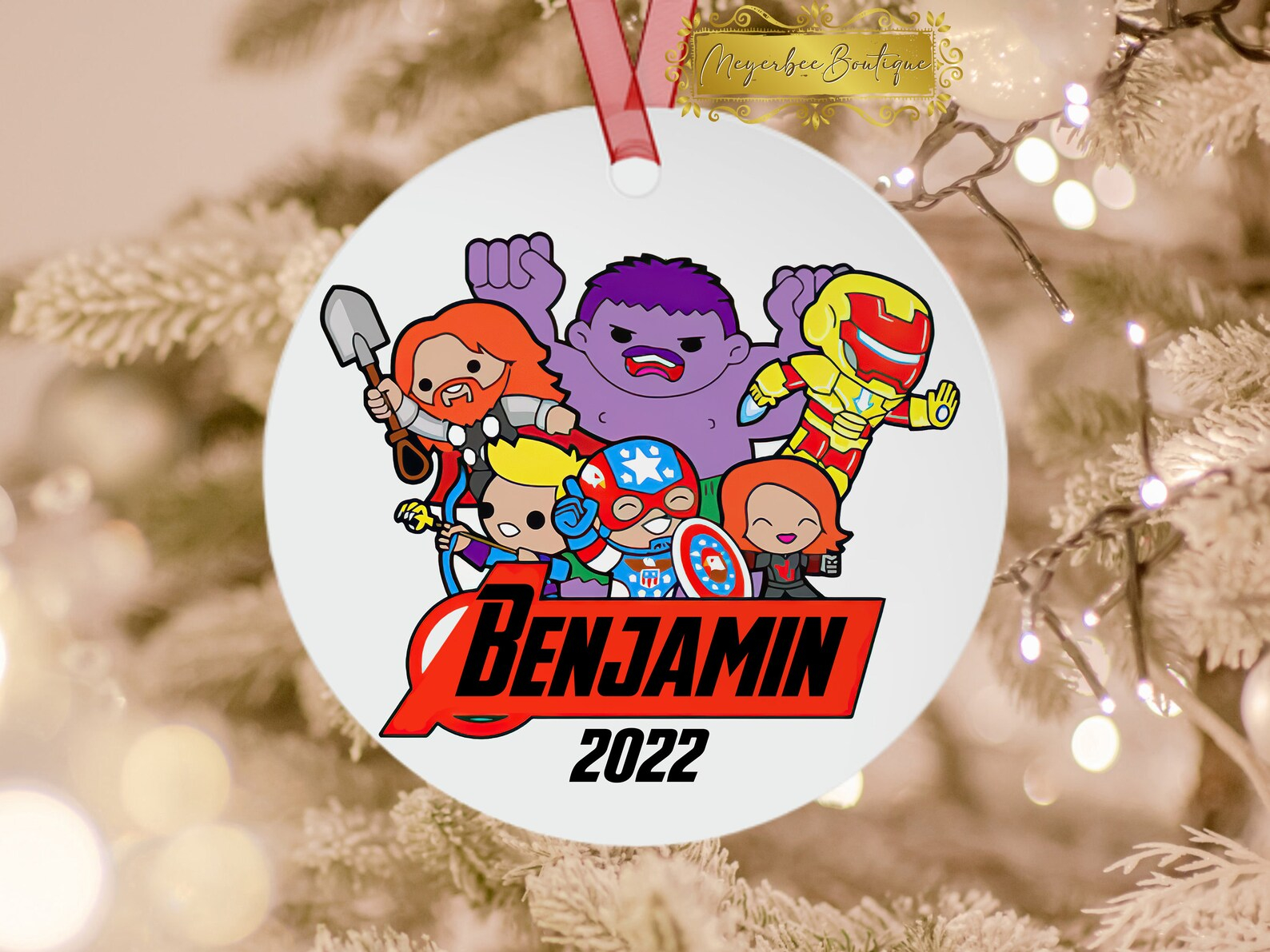 Avongers Bootleg Superhero Ornament Personalized Avengers Etsy