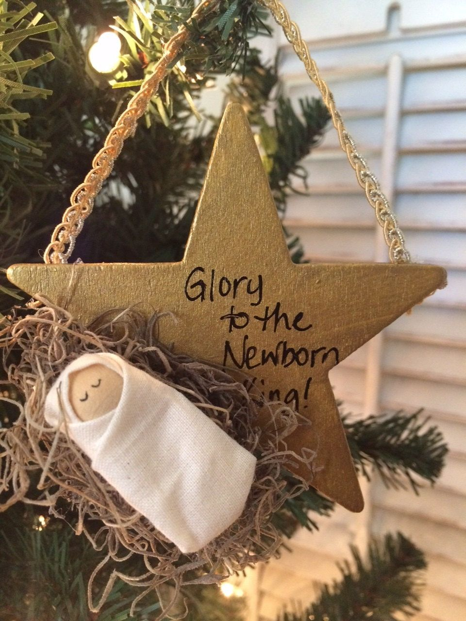 Baby Jesus Star Christmas Ornament Glory To The Newborn King