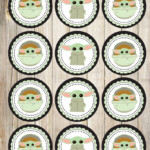 Baby Yoda Printable Birthday Cupcake Toppers Or Tags Etsy