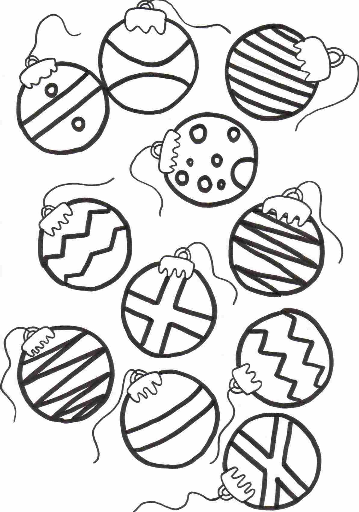 Balls Ornaments Christmas Printable Coloring Pages Christmas 