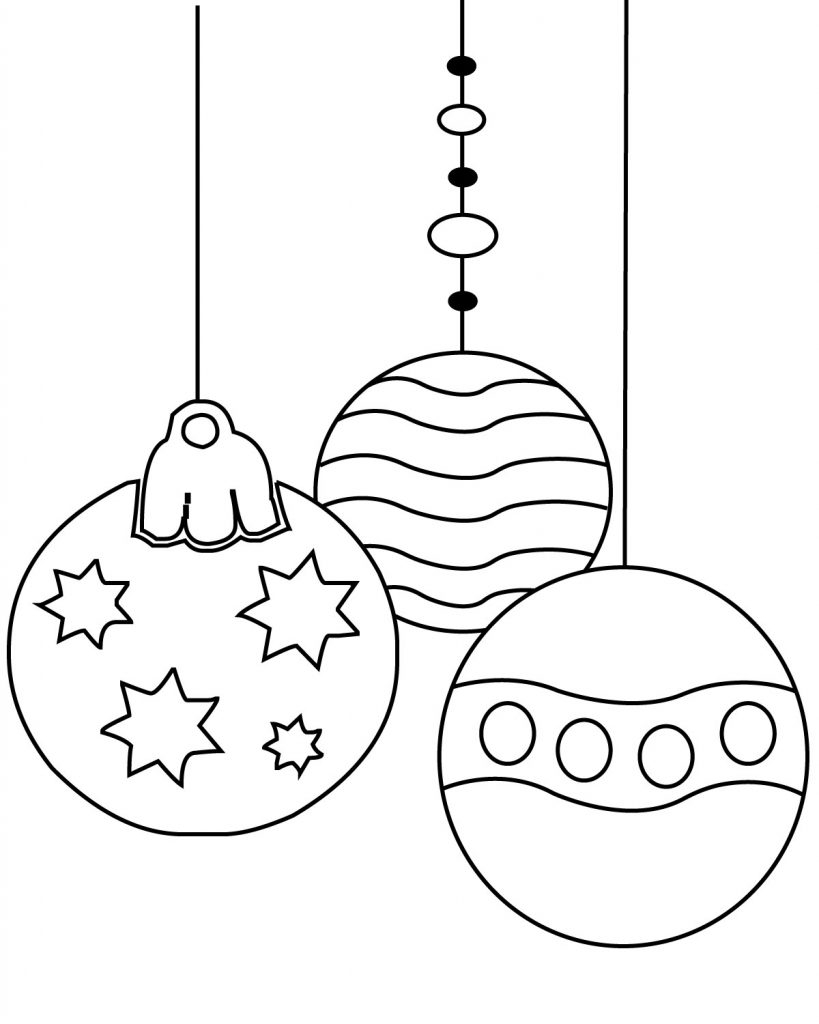 Christmas Ornament Coloring Pages Printable Simple For Preschoolers 