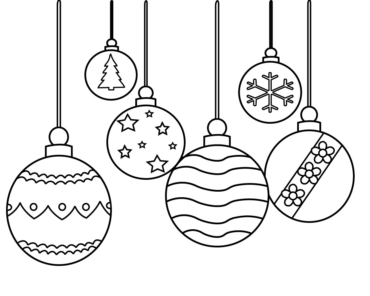 Christmas Ornament Coloring Pages Printable Simple For Preschoolers