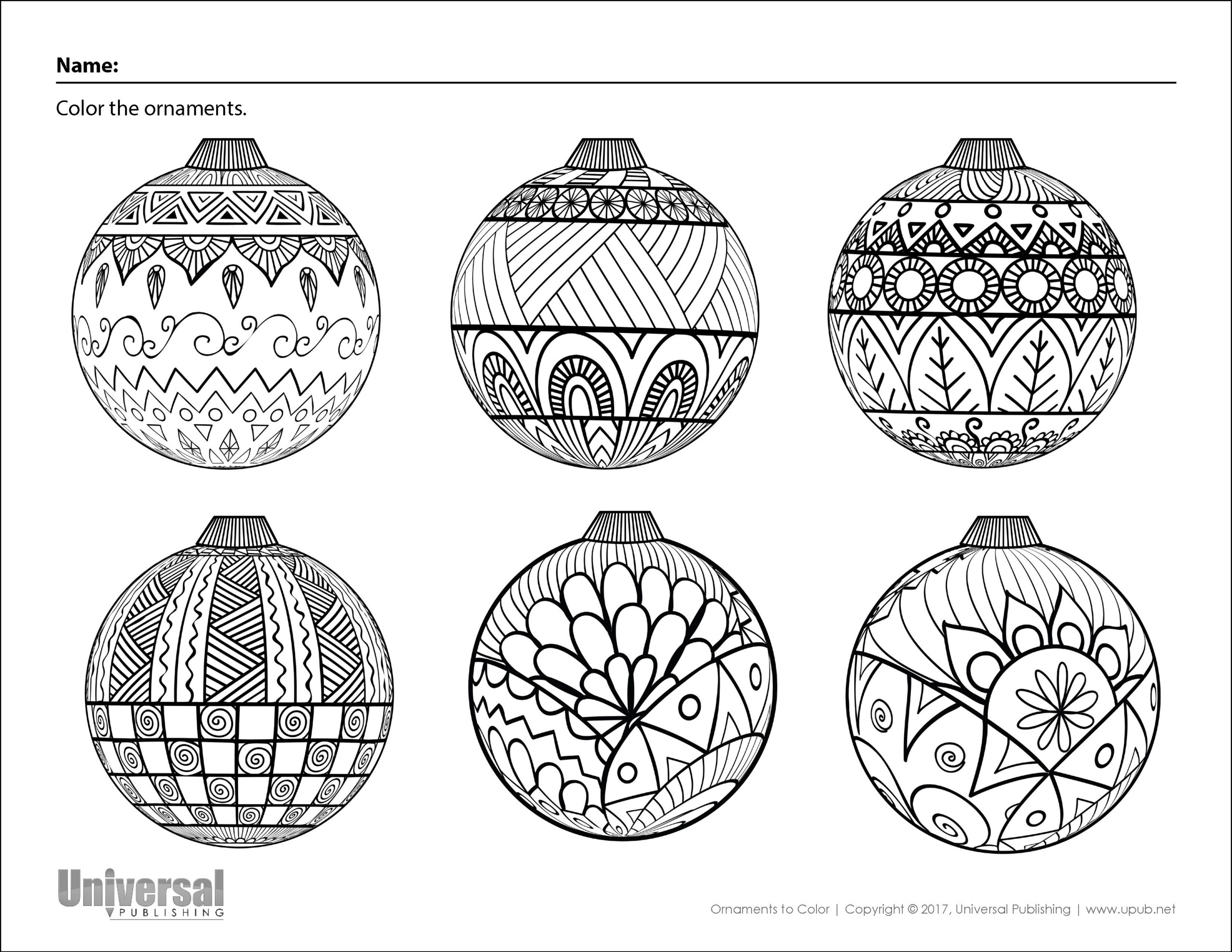 Christmas Ornament Coloring Weihnachten Zeichnung Malvorlagen 