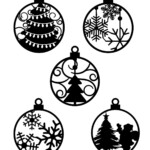 Christmas Ornaments 8x10 Stencil