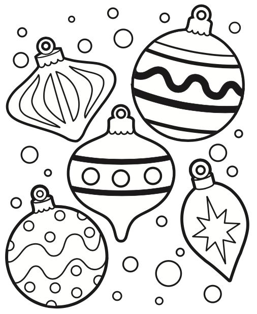 Christmas Ornaments Coloring Pages Printable