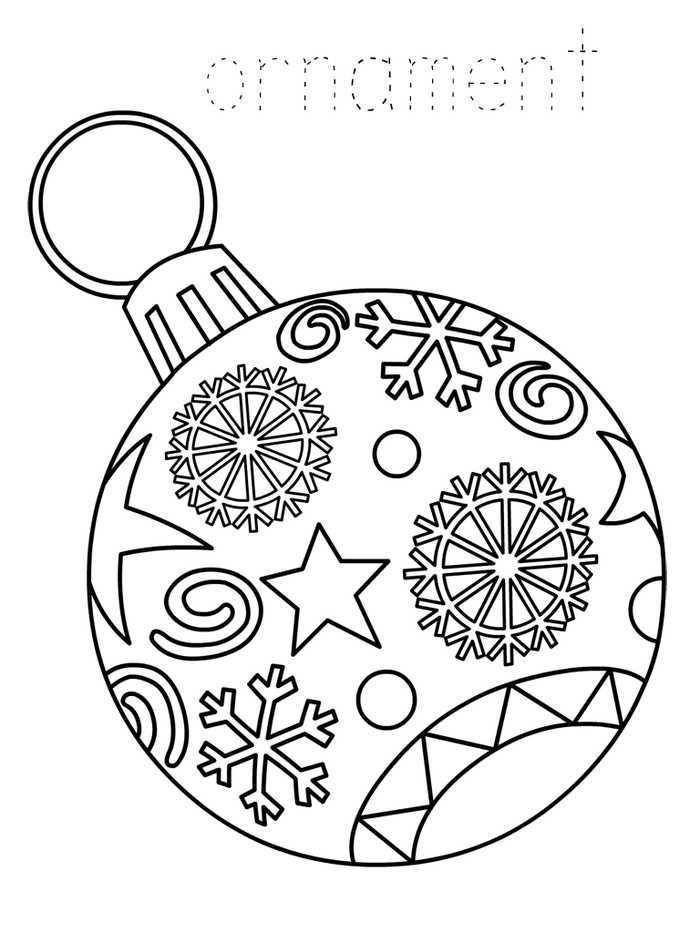 Christmas Ornaments Coloring Sheets PDF Coloringfolder