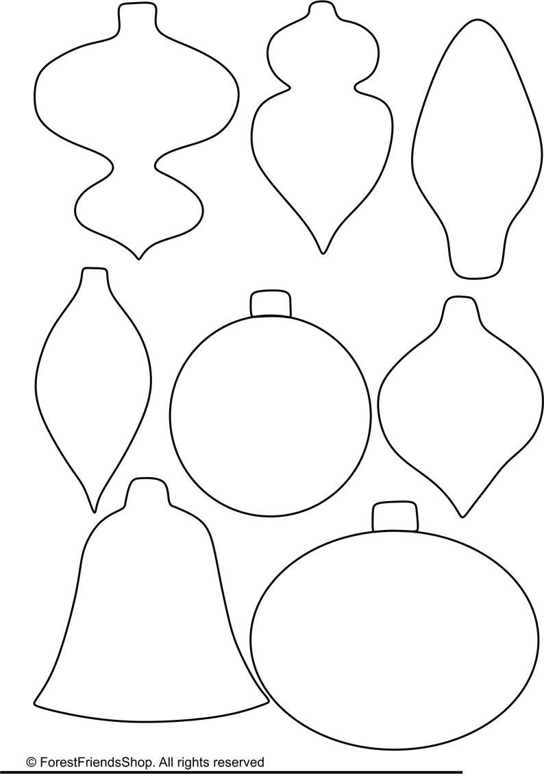 Christmas Ornaments Templates PDF Instant Download DIY Christmas