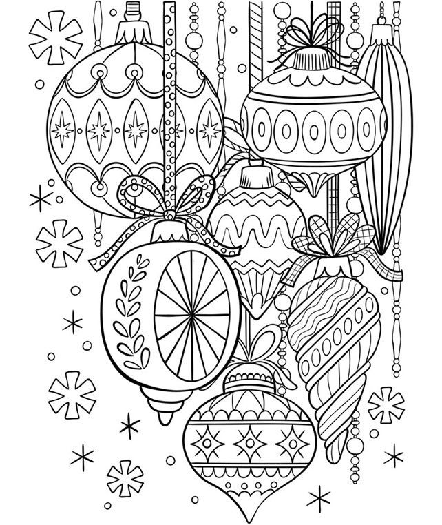 Classic Glass Ornaments On Crayola Christmas Coloring Sheets