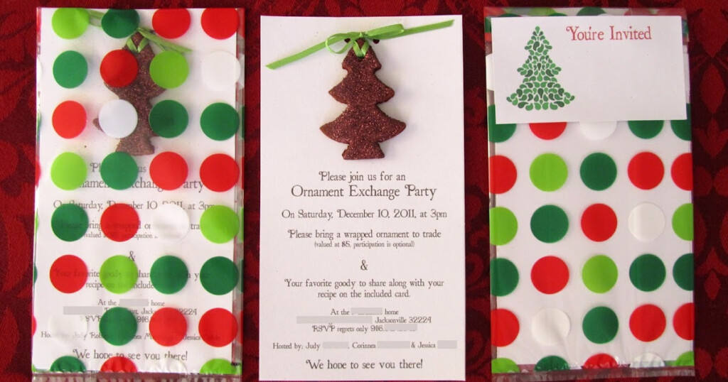 Created Blissfully Ornament Exchange Invitations