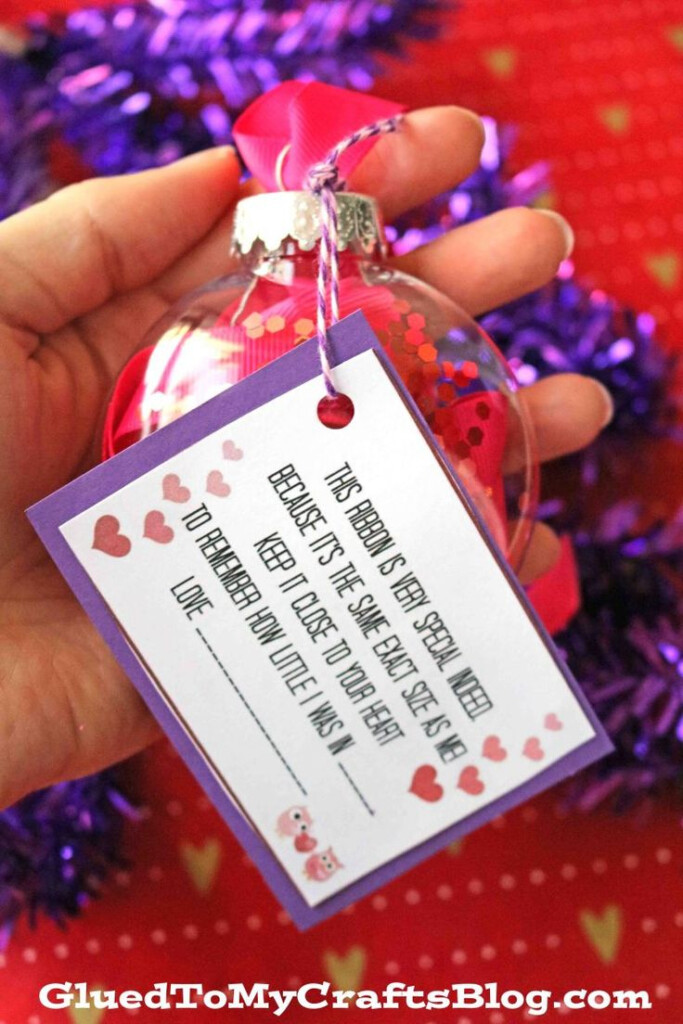 DIY Ribbon Height Keepsake Ornament Free Printable Kids Christmas 