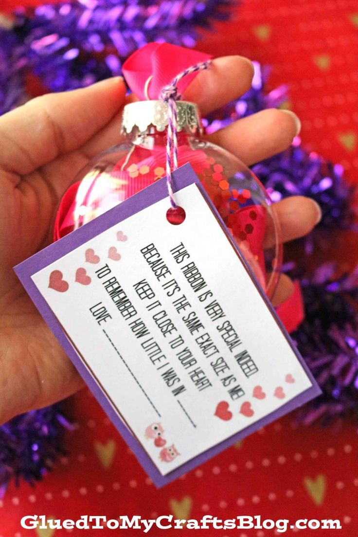 DIY Ribbon Height Keepsake Ornament Free Printable Kids Christmas