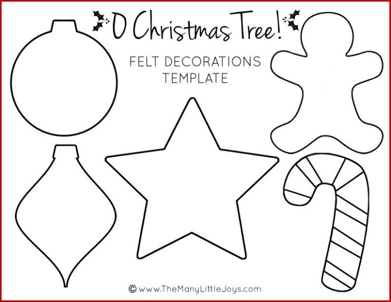 Felt Christmas Tree For Kids with Printable Templates The Many 