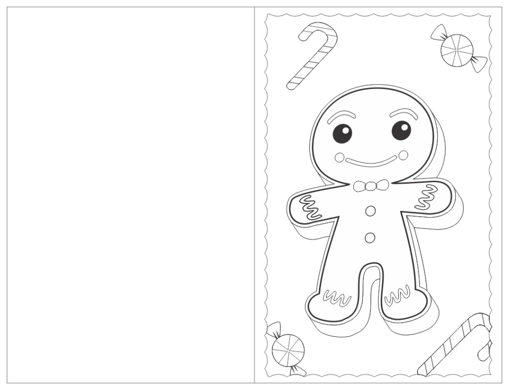 Foldable Coloring Printable Christmas Cards