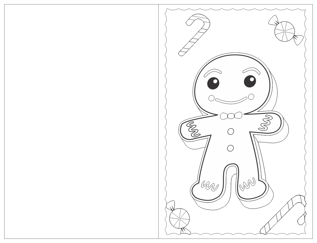 Foldable Coloring Printable Christmas Cards