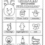 Free Printable Christmas Word Scramble Holiday Worksheets Christmas