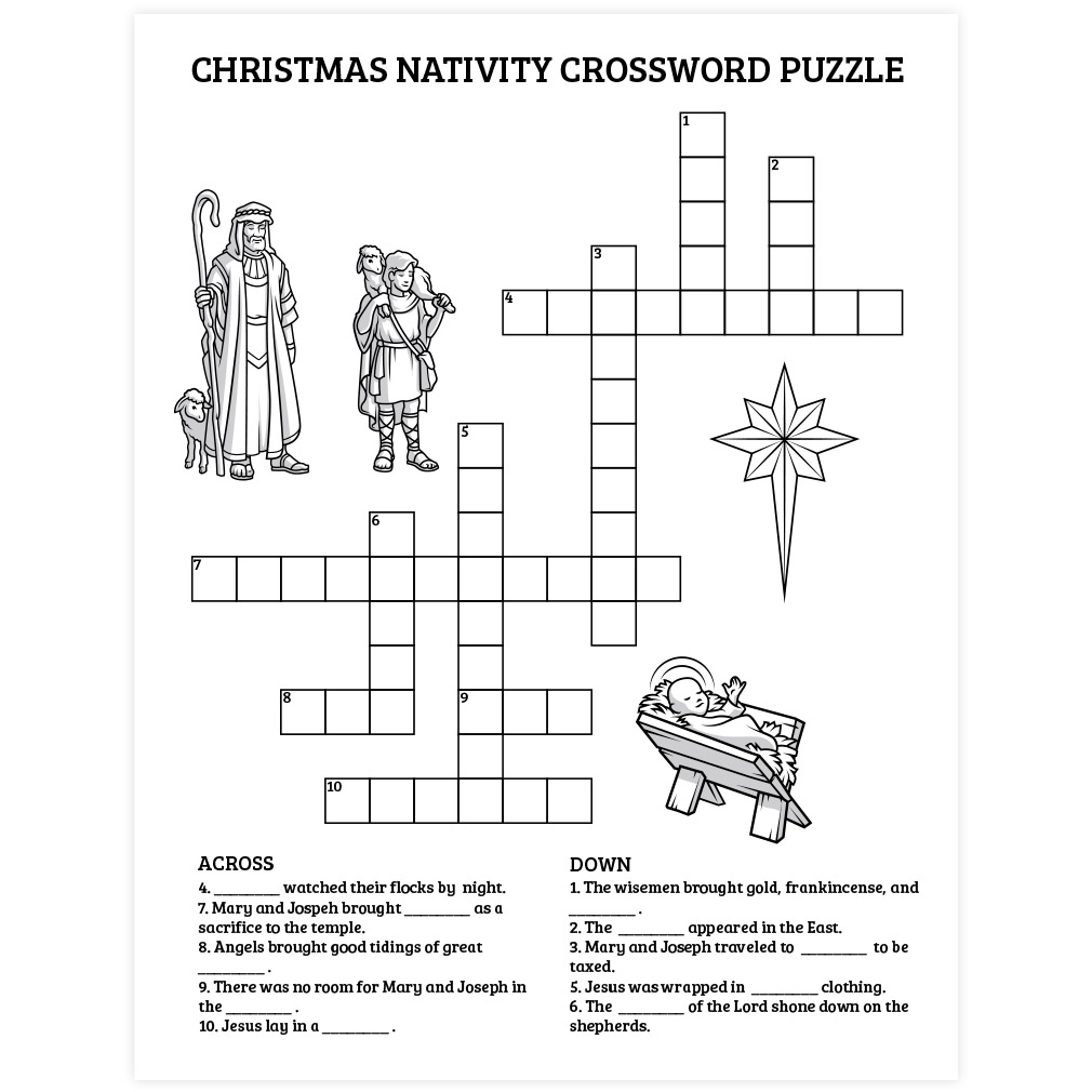 Free Printable Religious Christmas Crossword Puzzles Crossword 