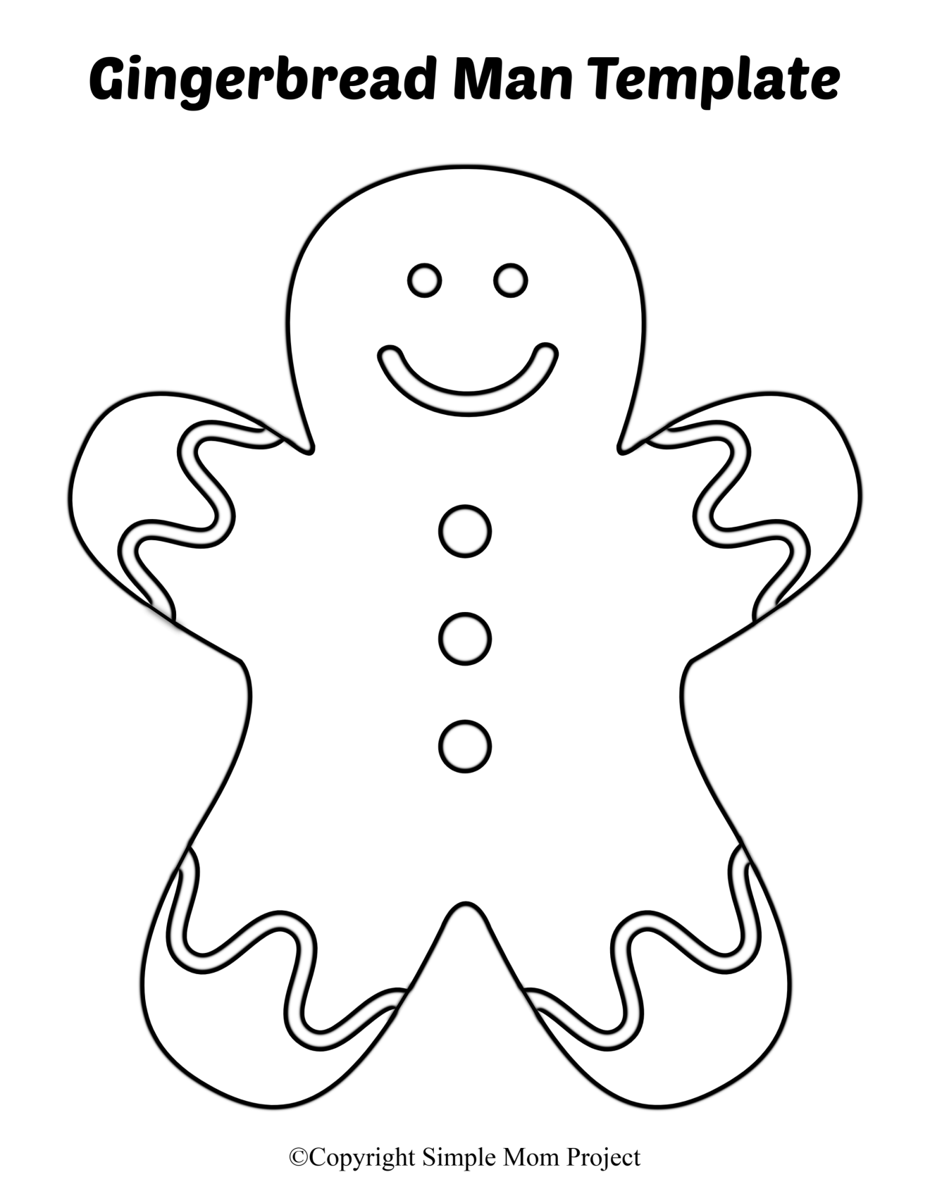 Free Printable Small Snowflake Templates Gingerbread Man Template