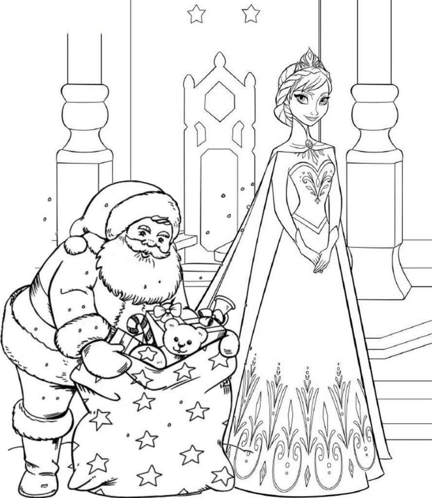 Frozen Christmas Coloring Page Coloring Home