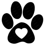 Heart Paw Print SVG Cat Paw Print Tiger Paw Print Pet Paw Print