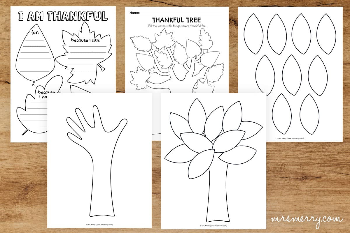 I Am Thankful Worksheet Gratitude Tree Printables Mrs Merry