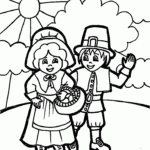 Kids Printable Pilgrim Coloring Pages For Thanksgiving