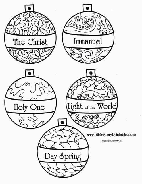 Names Of Jesus Advent Ornaments Bible Story Printables Diy Christmas 