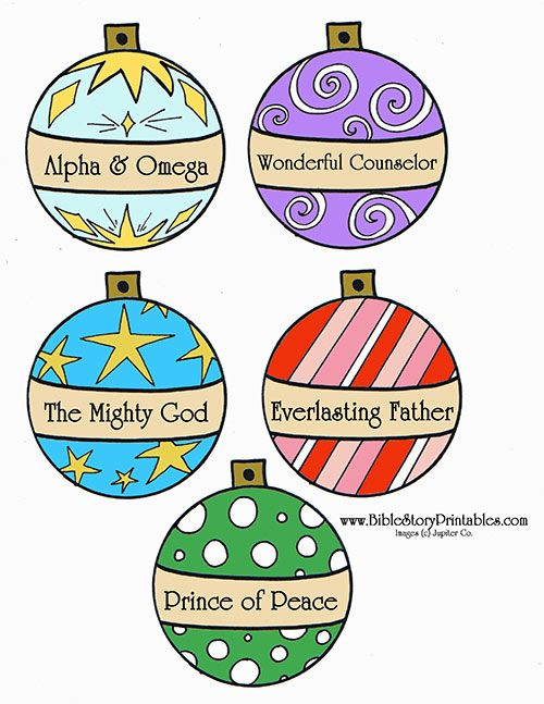 Names Of Jesus Advent Ornaments Bible Story Printables Jesus Crafts