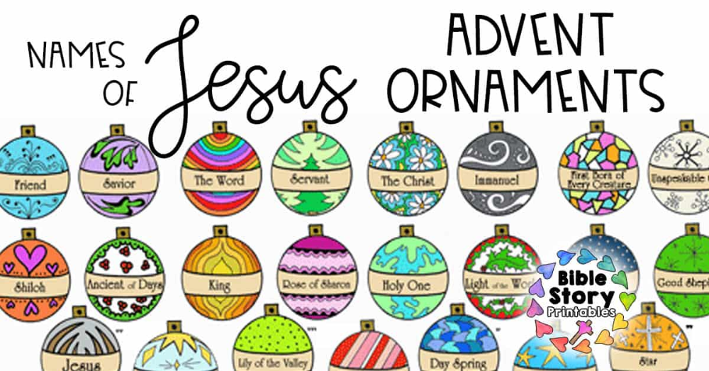 Names Of Jesus Advent Ornaments Bible Story Printables Names Of 