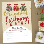 Ornament Exchange Party Printable Invitation Instant Download And Fill