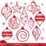 ORNAMENTS Clipart Red Christmas Ornaments Clip Art Vector Etsy In