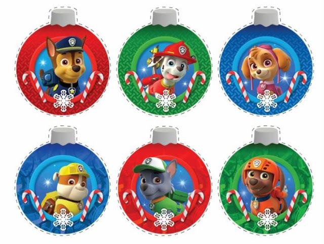 Paw Patrol Free Printable Christmas Ornaments Paw Patrol Christmas