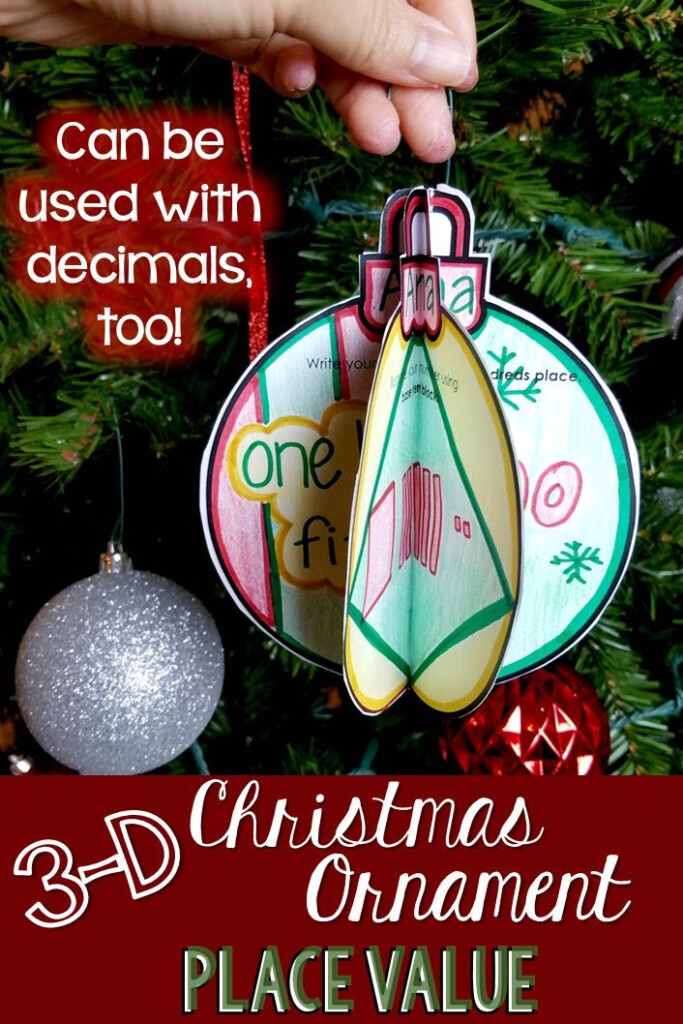 Place Value 3D Christmas Ornament Christmas Math Math Projects 