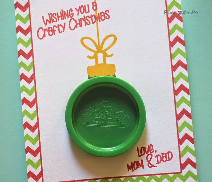 Play Doh Ornament Gift Card Repeat Crafter Me Christmas Gift Tags