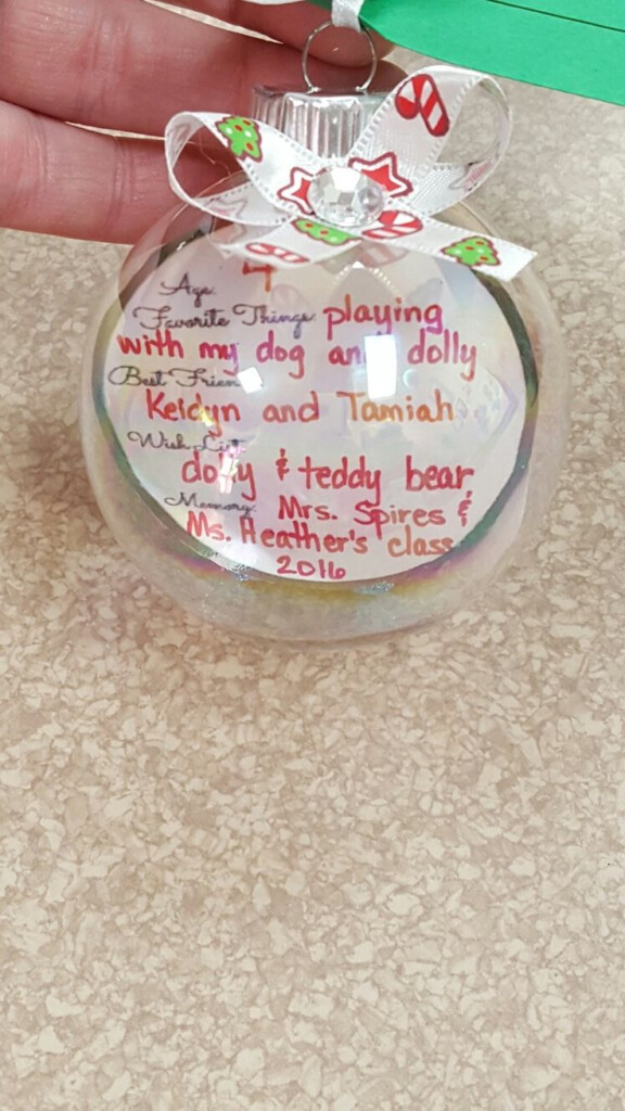 Pre K Time Capsule Ornament Christmas School Christmas Crafts 