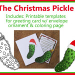 PRINTABLE The Christmas Pickle Legend Coloring Page Ornament And