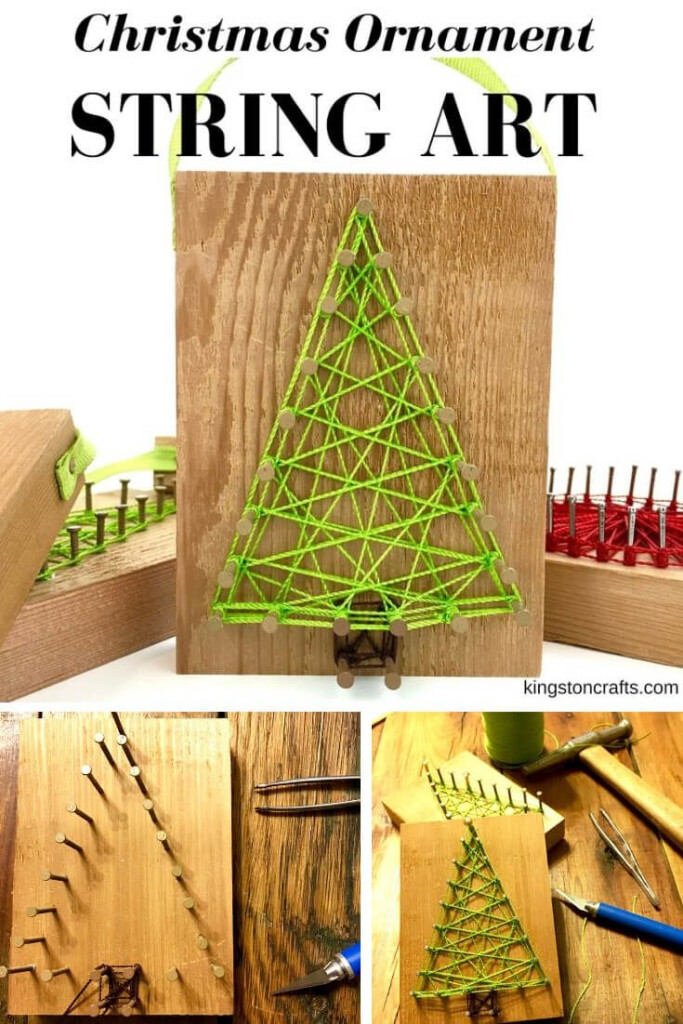 Reclaimed Christmas String Art Ornaments And FREE Printable Pattern 