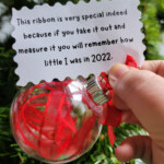 Ribbon Height Keepsake Ornament Idea Kids Celebs Tube