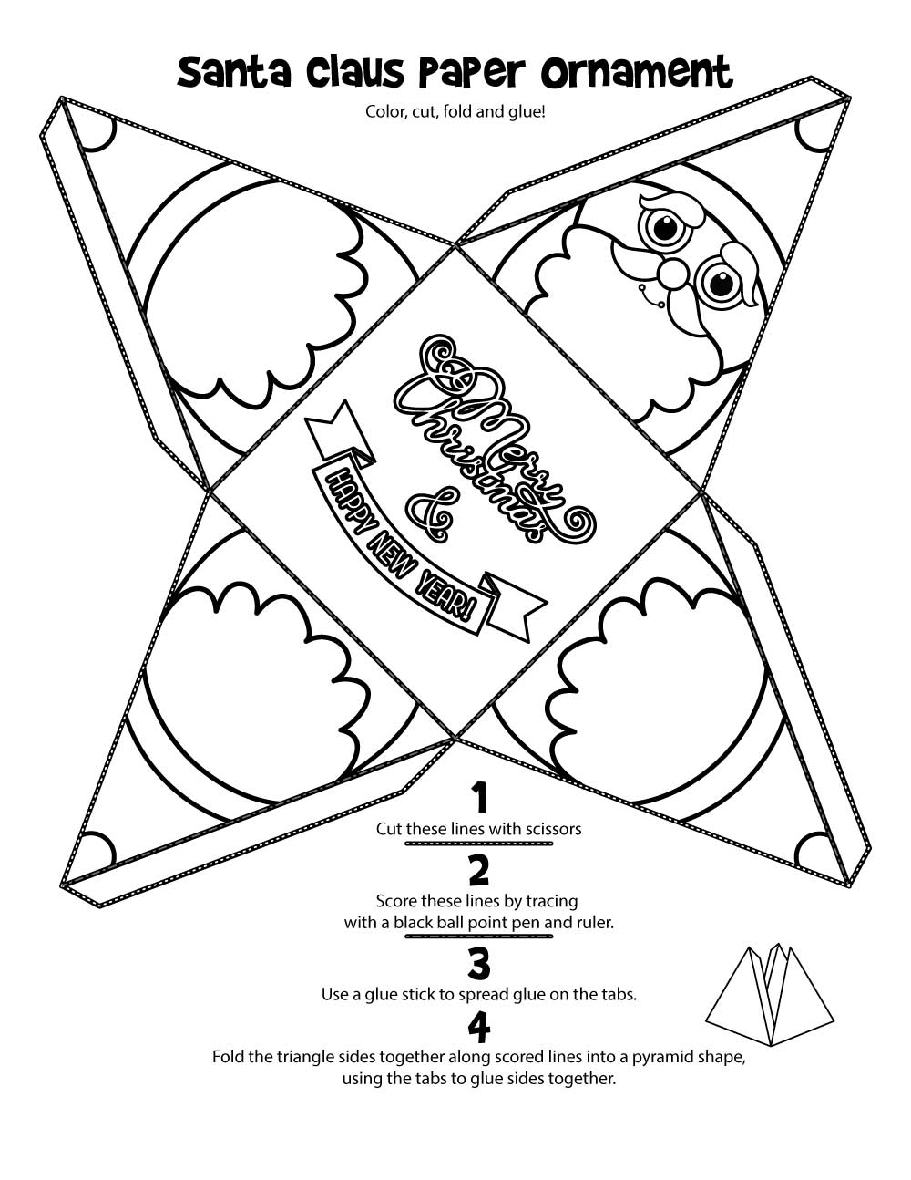 Santa Claus Christmas Ornament Printable Woo Jr Kids Activities