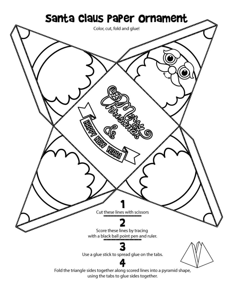 Santa Claus Christmas Ornament Printable Woo Jr Kids Activities 