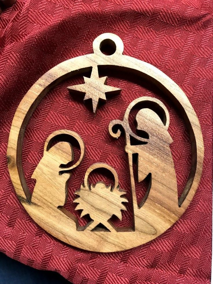 Scroll Saw Christmas Ornament Nativity Made From Reclaimed Crab Apple