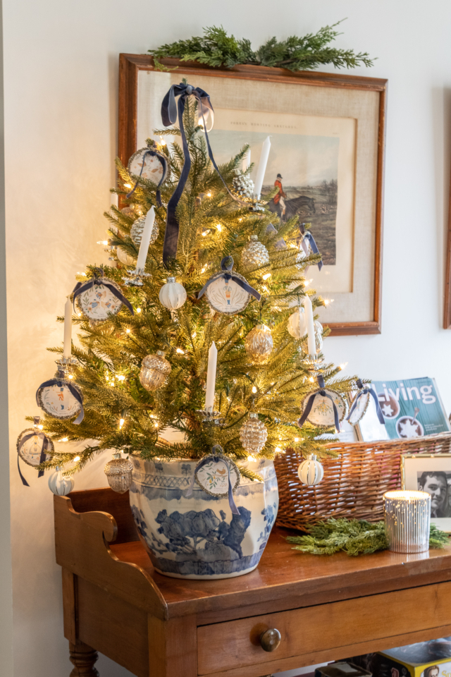 Tabletop Tree With Our 12 Days Of Christmas Printable Ornaments