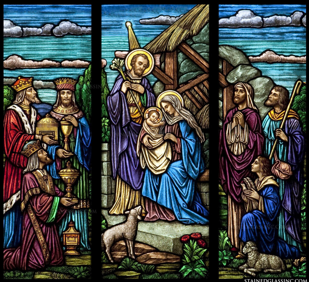  The Nativity Of Jesus Religious Stained Glass Window